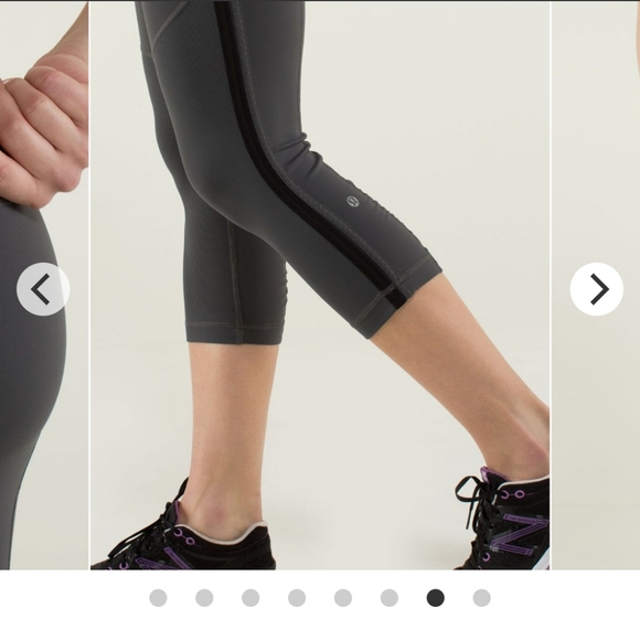 Lululemon-Race with Grace Crops-Soot Light-Sz 8-NW - Picture 4 of 13
